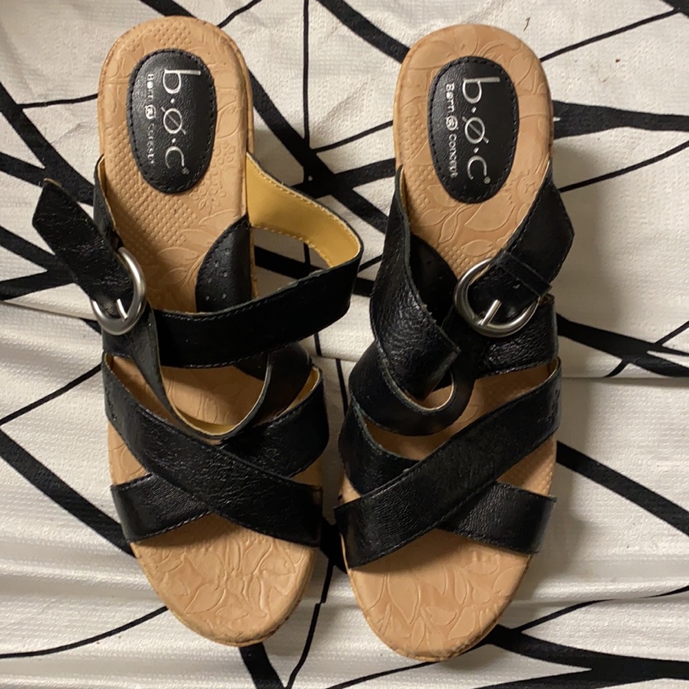 Born Comfortable Leather Platform Slides - image 2